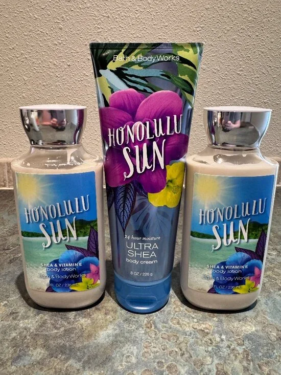 Bath & Body Works Honolulu Sun Body Lotion (x2) & Body Cream (x1) - Picture 1 of 1